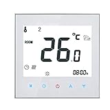 KLHHG Wöchentlich programmierbar LCD Anzeige Touchscreen Water Heating Thermostat Raum Temperaturregler (Color : White)