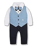 SOLOYEE Taufbekleidung Strampler Baby Junge Kleidung（3-18 Monate） Gentleman Formale Smoking Taufanzughochzeit Party FrüHling Sommer