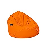 Momiralland Sitzsack SAM - für Kinder & Erwachsene – Indoor wie Outdoor da er Wasserfest ist–für Bequemes Sitzen & Liegen –füllung EPS Perlen. (Orange, XL - Durchmesser 77 cm für Kinder)