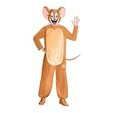 Amscan - Erwachsenenkostüm Jerry, Maske, Overall, abnehmbarer Schwanz, Maus, Tom & Jerry, Motto-Party, Karneval