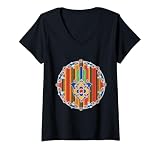 Damen Art Kabyle – AFOUS aus farbigem Silber T-Shirt mit V