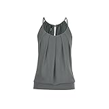 Lazzboy Damen T Shirt Tank Top Sommer Oberteile Blusen Ärmellos Stretch Tunika Top Sexy(Grau,2XL)