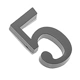 Sharplace Selbstklebende 0-9 Zahlen Nummer Hausnummer Haustürnummer für Haustür - Hellschwarz, 4
