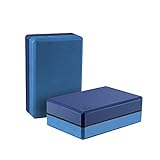 YUNMAI 2er Yogablock Set, Yoga Block aus Eva-Schaum Yogakork Klotz Korkblock für Yoga oder Pilates Fitness Unterstützung für Anfänger und Fortgeschrittene 23 x 15 x 7,7 cm（Blau）
