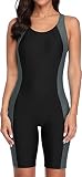 Attraco Damen Einteilige Badeanzug Push Up Bauchweg Bademode Swimsuit Sexy Sport Schwimmanzug Slim Fit Bikini Set Schwarz M