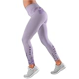 Yoga Pants Fashion Print Running Sports Leggings Seamless Tights Push Up High Waist Jogging Track Pants Fitness Kleidung, violett, 36
