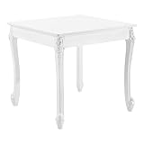 [en.casa] Esstisch für 2 Personen Küchentisch im Landhausstil Weiß Esszimmertisch Tisch Esszimmer MDF 76x80x80