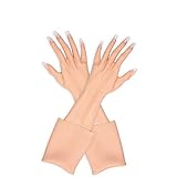 U-CHARMMORE Künstliche Haut Weibliche Hand Schaufensterpuppe Silikonhandschuhe 1 Paar für Cosplay Crossdress (finger with nails, 1)