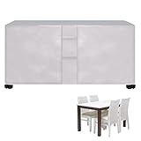 Abdeckung für Terrassenmöbel im Freien, 280 x 280 x 80 cm, wasserdicht, 420D-Oxford-Gewebe, Schutzhülle mit fester Schnalle, silberfarben für Gartentisch und Stuhl-S