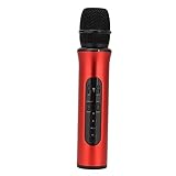 Drahtloses Bluetooth-Karaoke-Mikrofon, Handheld-Karaoke-Mikrofon für Kinder und Erwachsene, Tragbare Handheld-Karaoke-Lautsprecher-Maschine Weihnachtsgeburtstags-Heimparty für PC, Smartphone(rot)
