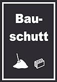 HB-Druck Bauschutt Mülltrennung Schild Text Symbol Ziegel Baustein hochkant A0 (841x1189mm)