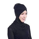 BESTOYARD Frauen Einstellbare Muslim Hijab Neck Cover Schal Haube Innere Hijab Cap Full Cover Bone Lady Islamische Muslimische Kopfbedeckung (45x32 cm, Schwarz)