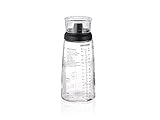 Leifheit Dressing Shaker, hochwertige Glasflasche mit verschiedenen Rezepten für Salatdressings, Messbecher mit tropffreien Ausguss, spülmaschinengeeigneter Dressingbehälter