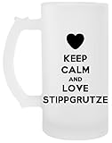Keep Calm And Love Stippgrutze Transparent Bier Becher Beer Mug