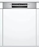 Bosch SGI4HTS31E Serie 4 Geschirrspüler Teilintegriert, 60 cm breit, Besteckkorb, Silence Programm besonders leise, Extra Trocknen auf Knopfdruck, Rackmatic höhenverstellbarer Oberkorb
