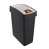 keeeper Premium Abfallbehälter mit Flip-Deckel, Soft Touch, 25 l, Magne, Graphit-Grau