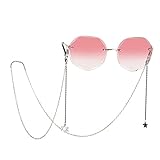 Amaxer Brillenkette mit Anhänger für Damen Brillen Brillenhalter Strap Lanyards Brillenhalter Brillenzubehör (Pentagramm-Sechseck SS)