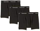 Calvin Klein Herren 3er Pack Boxershorts Trunks Baumwolle mit Stretch, Schwarz (Black W Black Wb), L