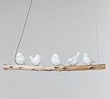 Kare Design Hängeleuchte Animal Dining Birds, braun/weiß, Hängelampe, Vögel, 120cm