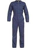 BWOLF ANAX Arbeitsoverall Herren Overall Herren Arbeitskleidung 100% Baumwolle Arbeitsoveralls mit 5 Taschen (Blau, 2XL)