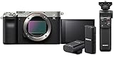 Sony Alpha 7C Spiegellose E-Mount Vollformat-Digitalkamera nur Body mit Sony GP-VPT2BT Bluetooth-Handgriff & Sony ECM-W2BT Bluetooth-Mikrofon