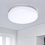 Deckenleuchte LED 4500K/2000LM,24W Weißlicht Badezimmerlampe für Badezimmer Schlafzimmer Flur Küche Wohnzimmer Balkon Büro,Ø 34cm,IP44 Wasserfest