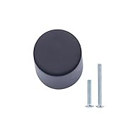 Amazon Basics - Schubladenknopf, Möbelgriff, Pfeifen-Optik, Durchmesser: 1,9 cm, Matt-Schwarz, 10er-Pack
