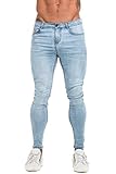 GINGTTO Denim Jeans Herren Slim Fit Stretch Jeans Hose Men Jeans Skinny Fit Hellblau 34/30