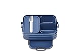 Mepal Bento-Lunchbox Take A Break Nordic Denim midi – Brotdose mit Fächern, geeignet für bis zu 4 Butterbrote, TPE/pp/abs, 0 mm