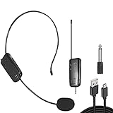 GRONP 2.4G Wireless-Mikrofon-Headset - Wiederaufladbares Mikrofon,2,4-G-Kopfhörermikrofon und Handmikrofon 2 in 1 für Mikrofonlautsprecher, Verstärker, Unterricht, wiederaufladbar