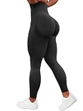 TAYOEA Damen Kompressions Sport Leggings Yoga Lange Leggings Slim Fitnesshose Sporthosen Blickdicht Scrunch Butt Yogahose Nahtlos Push up Leggings Hohe Taille Übung Fitness Joggen Schwarz,XL