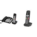 Gigaset DL780 Plus, Schnurgebundenes & schnurloses Telefon, schwarz & E290HX - Schnurloses DECT-Telefon für Senioren zum Anschluss an vorhandene DECT-Basis - Mobilteil mit Ladeschale, Schwarz