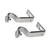 IMIKEYA 2st Vorhangstangenhalterung Pavillon Doppelte Gardinenstange Gestell Gardinenstange Silber Netz Klopfen Bucht Dual Haken Handtuchhalter Schier Schiene Fenster Swish Ab