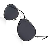 Yveser Polarisierte Sonnenbrille Pilotenbrille für Männer und Frauen Yv1816 (Schwarze Linse/Schwarzer Rahmen)