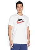 Nike Mens M NSW Tee ICON Futura T-Shirt, White/Black/(University red), L-T