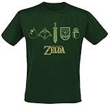 The Legend of Zelda Quest Essentials Männer T-Shirt grün M 100% Baumwolle Fan-Merch, Gaming,