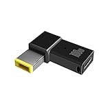 Yves25tate Slim Tip zu USB C Adapter | AnyWatt SQ | Konvertieren ThinkPad Square | Kompatibel mit Pro/Laptop/Switch | [USB-IF Zertifiziert] USB C PD Tip Konverter Konnektor Kabel Telefon(Schwarz)
