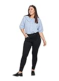 Zizzi Amy Damen Jeans Super Slim Jeanshose Stretch Hose Große Größen 42-56, Schwarz, 44 / 82 cm