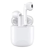 Bluetooth-Kopfhörer, kabellos, 5.1, Sport, wasserdicht, Hi-Fi, Stereo-Sound, Touch-Bedienung, integriertes Mikrofon, für iPhone, Samsung Huawei und Android Telefon, Weiß