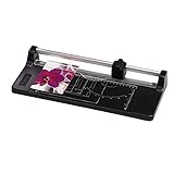 Hama Papierschneider mit Rollklinge (Schneidemaschine mit 5 Blatt Schneidleistung, Schneidegerät bis DIN A4, Rollenschneidemaschine für Papier, Folie und Fotos) schwarz