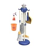Putzset für Kinder - Besen Spielzeug Set mit Staubsauger Kinderstaubsauger Reinigungswagen mit Viel Zubehör Reinigungsspielzeug (Blau)