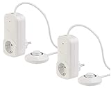 revolt Steckdose Schalter: 2er-Set Schaltbare 230-Volt-Steckdosen mit Fußschalter (Steckdosenleiste mit Fußschalter)