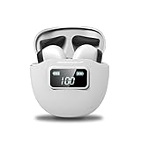 Wireless Earbuds Air 5P Superior Stereo Sound Bluetooth Headphones In-Ear LED Display Wireless Headphones for iPhone and Android White