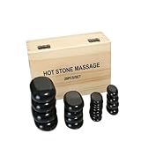 Bounabay Hot Stone Massage Steine Set | 20 PCS Steine | Heiße Massagesteine aus Basalt | Wellness Wärme-Behandlung | Massagetherapie (7.5X5.5X 2.75 cm) (20 PCS)