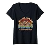 Damen Big Monster Truck Race Vintage Retro Sunset für Allradliebhaber T-Shirt mit V-Ausschnitt