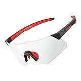 ROCKBROS Fahrradbrille Herren Selbsttönend, Sportbrille Frauen fahrrad Sonnenbrille UV400 Transparente MTB Rennrad Brille