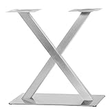 Tischgestell Edelstahl Tischbein Tischkufe X Form Tischgestell Doppeltischfuß Höhe: 72cm