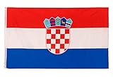 Aricona Kroatien Flagge - Kroatische Nationalflagge mit Messing-Ösen - 90 x 150 cm - Wetterfeste Fahnen für Fahnenmast - 100% Polyester