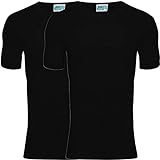 jbs T-Shirt Herren, Rundhals (2er Pack) Ideale Passform Baumwolle (Ohne Kratzende Seitennähte), 2x Schwarz, XXL