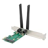 Mini PCI-E zu PCI-E Adapterkarte + 2 Teilige Antenne, PCIE Netzwerkschnittstellenkarte für Desktop, Für Windows 2000 / XP / Vista32 / 64 / Linux(2DB)